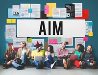 Aim Aspiration Goal Inspiration Mission Strategy Concept