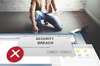 Security Breach Cyber Attack Computer Crime Password Concept
