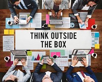Think Outside The Box Creativity Ideas Imagine Concept