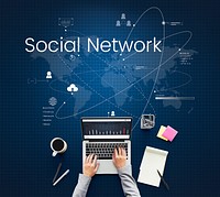 World Map Connection Social Media Technology