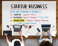 Startup Business Plan Steps Graphic Concept