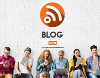 Diverse group blogging together.