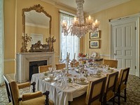                         Dining room inside the main house at Goodwood Museum & Gardens, an "Old Florida" house museum and lavish garden in Tallahassee, Florida's capital city                        