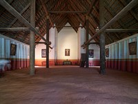                         Interior view of the mission church at Tallahassee, Florida's, Mission San Luis in the "Panhandle" portion of the state above the Gulf of Mexico                        