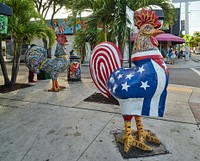                         Beginning in 2002, vibrant new street art turned some of Calle Ocho (SW 8th Street), the vibrant artery of the historic Little Havana neighborhood of Miami, Florida, into what locals call the "Rooster Walk"                        