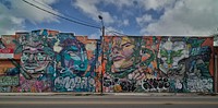                         Colorful mural in the Wynwood neighborhood of Miami, Florida, which Wikipedia calls "one of the city's most happening districts"                        