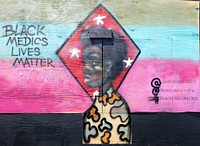                         Black Lives Matter Art on the Miller & Chevalier building on Black Lives Matter Plaza in Washington, D.C.                        