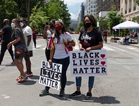                         Dancers and marchers visit the 2020 Juneteenth Celebration on Black Lives Matter Plaza in front of the White House                        