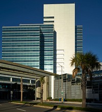                         A portion of the largely modernist downtown skyline in Jacksonville, Florida, a regional cultural and business center in the state's northeast corner                        