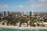                         Aerial view of Hollywood, a community in Broward County, Florida, between Ft. Lauderdale and Miami Beach                        