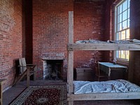                         Scene inside the fortress at Fort Clinch State Park, now a living-history museum in the town of Fernandina Beach on Amelia Island, in the very northeastern corner of Florida, near Jacksonville                        