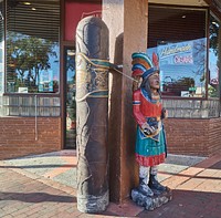                         A storefront includes a "cigar store Indian"  in the historic Little Havana neighborhood of Miami, Florida                        