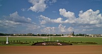                         Part of the red-clay Red Mile, a legendary racetrack for Standardbred trotting horses, which began operation in 1875 in Lexington, Kentucky                        