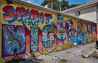                         Sign in the Highlands Neighborhood of Louisville, Kentucky's largest city, that emphasizes the neighborhood's lively nature                        