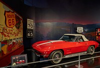                         Exhibit of a top-up Corvette convertible at the National Corvette Museum in Bowling Green, Kentucky                        