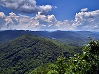                         View from "The Pinnacle," an observation post high above the Cumberland River at Cumberland Gap National Historical Park in the Kentucky highlands, near Middlesboro, along the Tennessee border                        