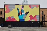                         Public-art mural in downtown Minneapolis, which--along with neighboring St. Paul--is one of Minnesota's famous "Twin Cities"                        