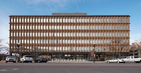                         James V. Hansen Federal Building, originally the Federal Building United States Court House, is constructed in the Modernist style is a six story structure located at the northeast corner of Grant Ave. and 25th St in Ogden, Utah                        