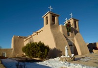                         The San Francisco de Asís Mission Church in Ranchos de Taos, a small town four miles south of Taos, New Mexico that has essentially become an adjoined suburb of the larger city                        