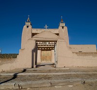                         The San José de Gracia Church in Las Trampas, one of a string of villages along what's called the "High Road," a winding route through the Sangre de Cristo Mountains to and from the New Mexico capital city of Santa Fe and the art and shopping mecca of Taos                        