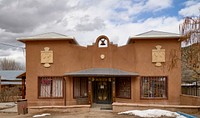                         The adjacent gift shop of the Santo Nino de Atocha Chapel, built in 1857 in Chimayo, a New Mexico village on the "High Road" through the Sangre de Cristo Mountains                        