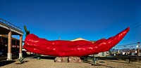                         This is (and it would be hard to dispute it), the "world's largest chili," according to the owners of the Big Chile Inn, a motel on a narrow, two-lane street that was once the main road from the west into Las Cruces, the hub city of southern New Mexico, 27 miles from the border with far-western Texas                        