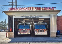                         The Anthony J. "Tony" Fabruzza Memorial Fire Station, part of the David Crockett Steam Fire Company No. 1 operation, founded in 1841 and said to be (as of 2021) America's oldest continuously operating volunteer fire department, in Gretna, a small, mostly working-class city in Jefferson Parish on the West Bank, or west side, of the Mississippi River, near New Orleans                        