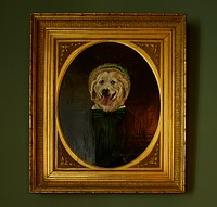                         Portrait of Princess Grace, the dog, a deceased pet of estate owner Kevin Kelly, assuredly not the famed American film actress, at Houmas House and Gardens, a Louisiana plantation-era attraction that includes visitor lodging, restaurants and a bar, and the most extensive gardens in "Plantation Country" along the winding Mississippi River Road near the tiny town of Darrow in Ascension Parish                        