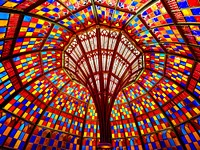                         Extraordinary stained-glass ceiling inside Louisiana's Old State Capitol Building in Baton Rouge, which dates to 1852 and served as the seat of state government for 80 years                        