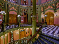                         Interior balcony view of Louisiana's Old State Capitol Building in Baton Rouge, which dates to 1852 and served as the seat of state government for 80 years                        