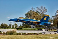                         A U.S. Navy fighter jet at the Lee Victory Recreational Park in Smyrna, an exurban town near Nashville in Rutherford County, Tennessee, salutes a decorated pilot                        
