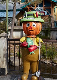                         One of several Thanksgiving-season pumpkin characters makes an appearance on the street in Gatlinburg, a small city in southeast Tennessee known as the gateway to the adjacent Smoky Mountains National Park                        