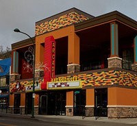                         This looks like a movie theater, but it's a game arcade with a theater-style marquee in Gatlinburg, a small city in southeast Tennessee known as the gateway to the adjacent Smoky Mountains National Park                        