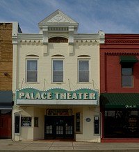                         Marquee and entrance of the Palace Theatre, a classic movie theater that opened in 1934 in Maryville, a small college town south of larger Knoxville in eastern Tennessee                        