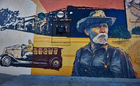                         A portion of a long, uncredited historical mural in Kingston, Tennessee, a small city southwest of Knoxville                        