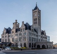                         Union Station Hotel in Nashville, a luxury historic hotel in the massive train depot, completed in 1900, in the capital city of the U.S. mid-South city Tennessee                        