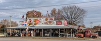                         View of Ike's Amish Depot & Country Store, which served not only as a general store along the road in tiny Ethridge, Tennessee, but was also the bus depot for the scattered population of Amish farmers and their families in the rural area                        