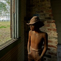                         A gripping display inside a restored 1840 slave cabin at San Francisco Plantation now on land (as of 2021) owned by Marathon Oil along the Mississippi River in John the Baptist Parish, Louisiana                        