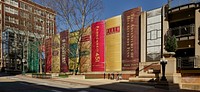                         The "community bookshelf," as the façade of the facility's parking garage is often called, at the Kansas City Central Library, the main downtown library in Missouri's largest city                        