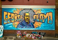                         A mural by Xena Goldman, Cadex Herrara, and Greta McLain is part of the George Floyd Memorial to a Black man who was choked and killed by a White member of the Minneapolis Police Department on May 25, 2020, sparking protests across the United States                        