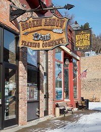                         Street scene in downtown Deadwood, a legendary Wild West-era town in the Black Hills of western South Dakota                        