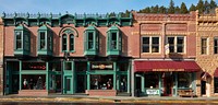                         Street scene in downtown Deadwood, a legendary Wild West-era town in the Black Hills of western South Dakota                        