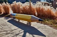                         Ron Parks' "Pencil Bench" sculpture in the Discovery Garden of the Joslyn Art Museum, which opened in Omaha, Nebraska's largest city, in 1931 and grew to become the state's principal fine-arts museum                        