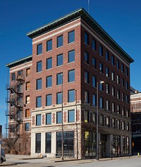                         The Law Building, with a conspicuous fire escape, in Omaha, Nebraska's largest city                        