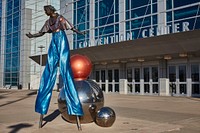                         One of six vibrant, oversized "Illumina" sculptures in array outside the convention center in Omaha, Nebraska's largest city                        