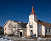                         Gering Zion Church, an evangelical, nondenominational church in downtown Gering, the small county seat of Scotts Bluff County, below the one-word larger city of Scottsbluff in southwestern Nebraska                        