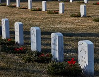                         Gravestones at Fort McPherson National Cemetery, along the old Oregon and Mormon emigrants heading west in the late 19th Century in Maxwell, Nebraska                        