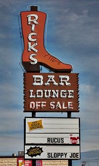                         Sign for Rick's Bar in Fargo, North Dakota, a city on the state's eastern border with Minnesota                        