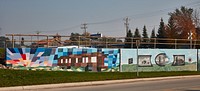                         Main Street murals decorate the Sheyenne River Bridge in Valley City, the county seat of Barnes County, North Dakota                        