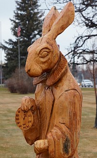                         This is one of many intricate carvings in Harmon Park in Williston, the principal city in northwest North Dakota                        